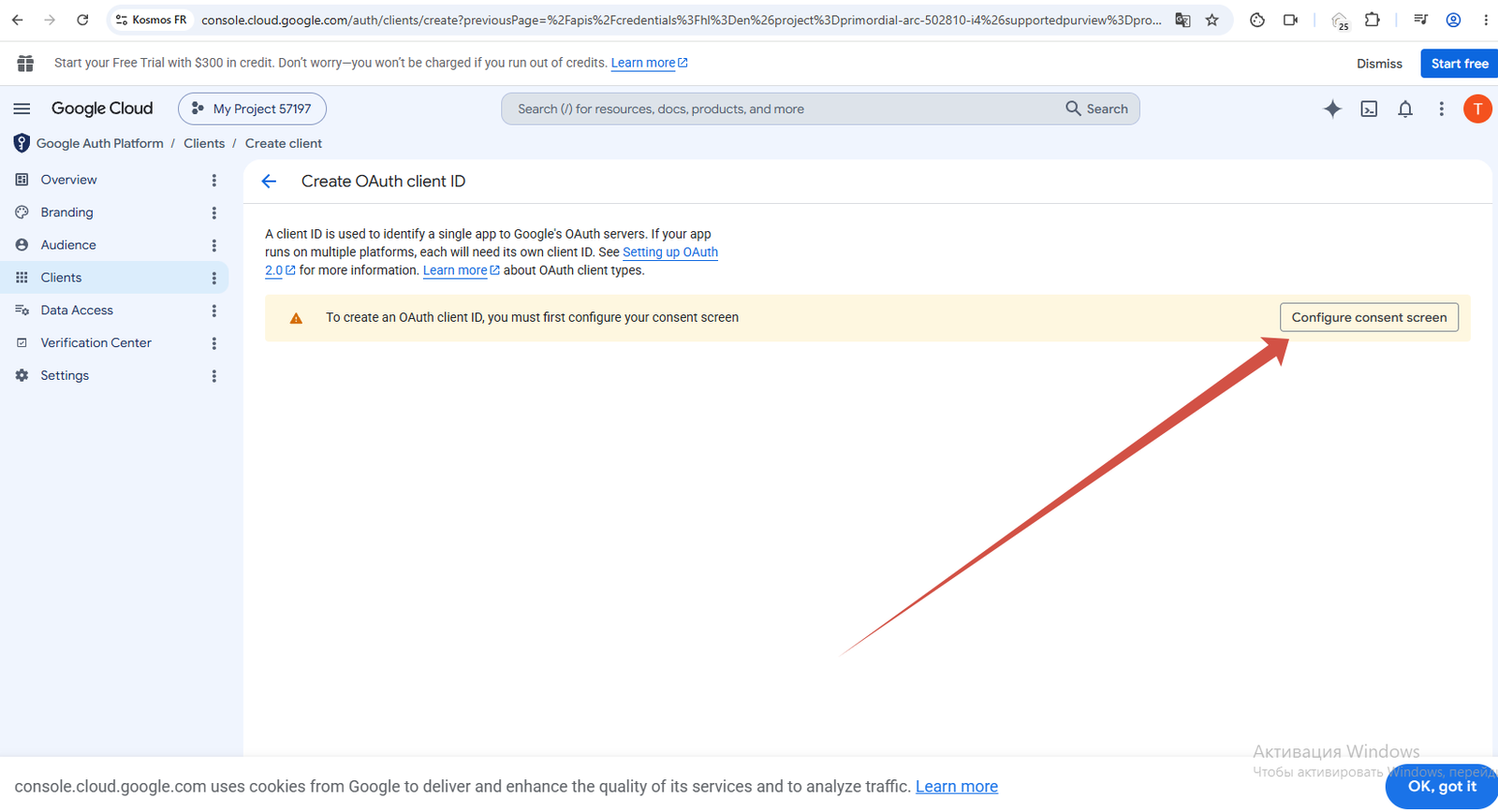 Configure the consent screen