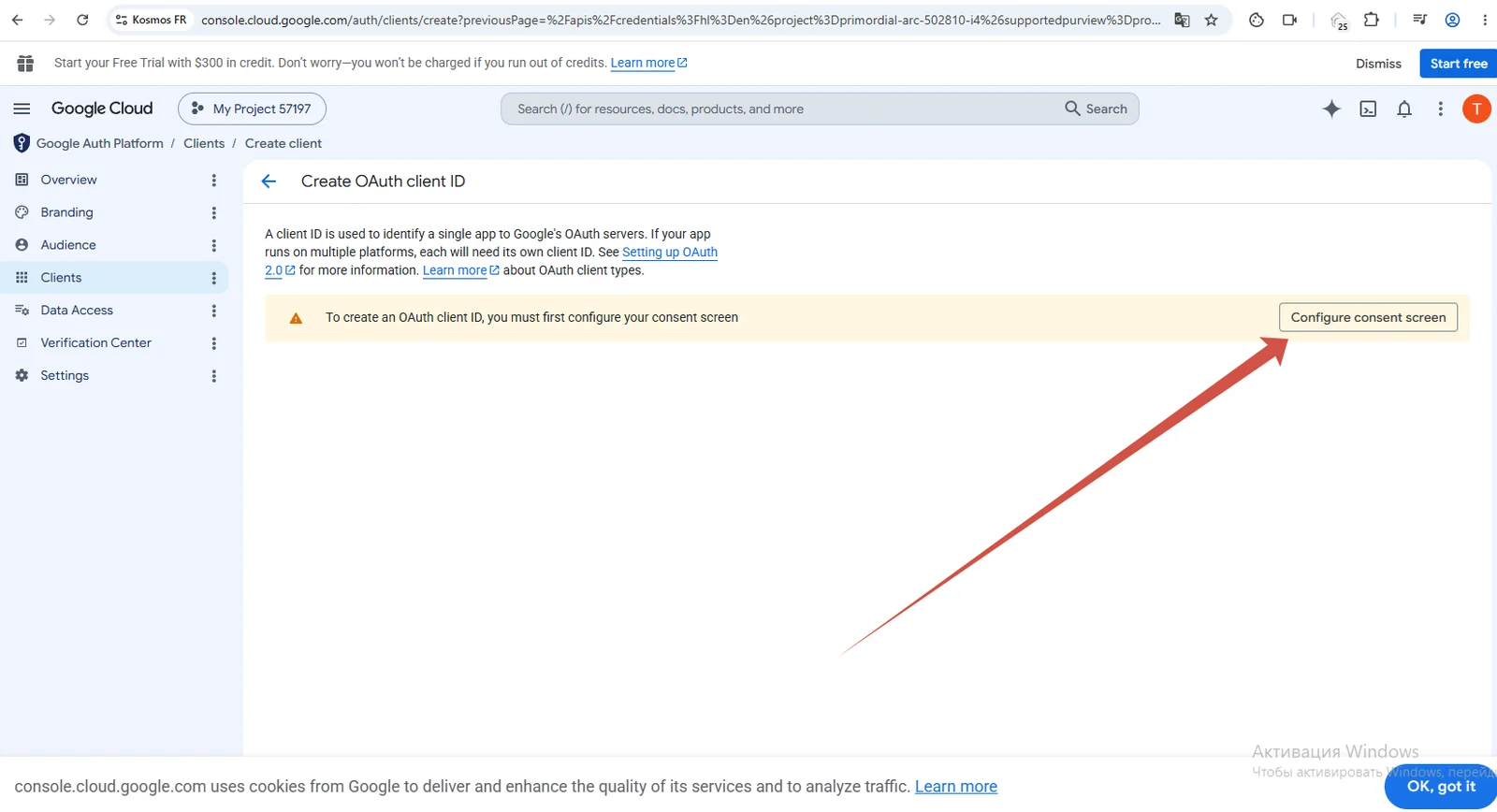Configure the consent screen